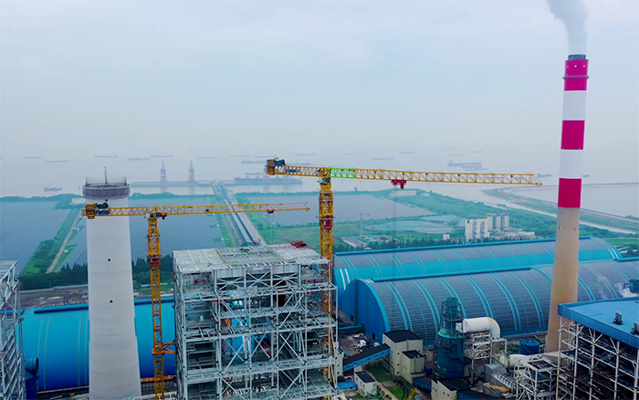 雙塔合璧！華能太倉電廠項目徐工超大塔顯身手